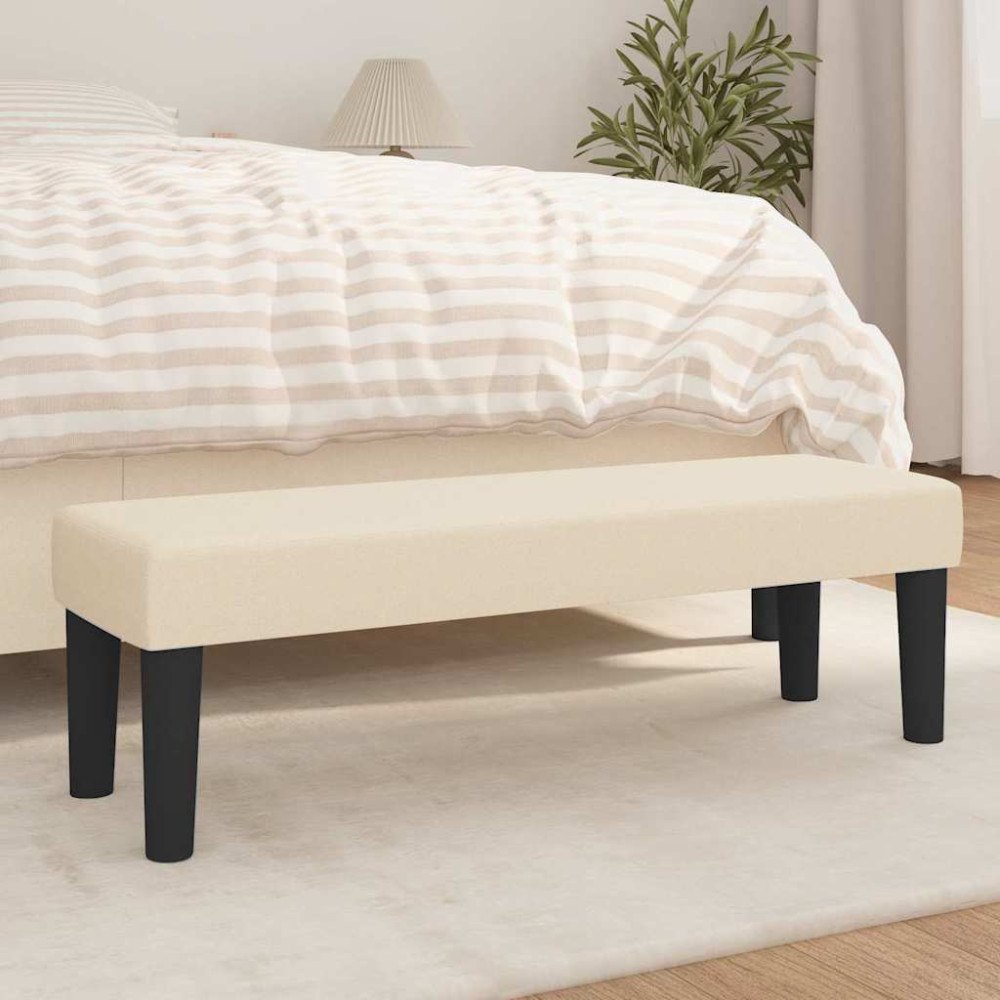 vidaXL Bänk gräddvit 100x30x30 cm tyg