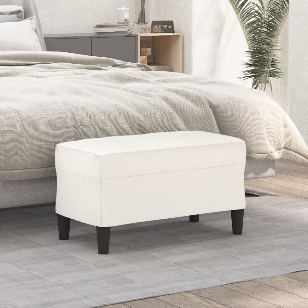 vidaXL Bänk gräddvit 70x35x41 cm konstläder