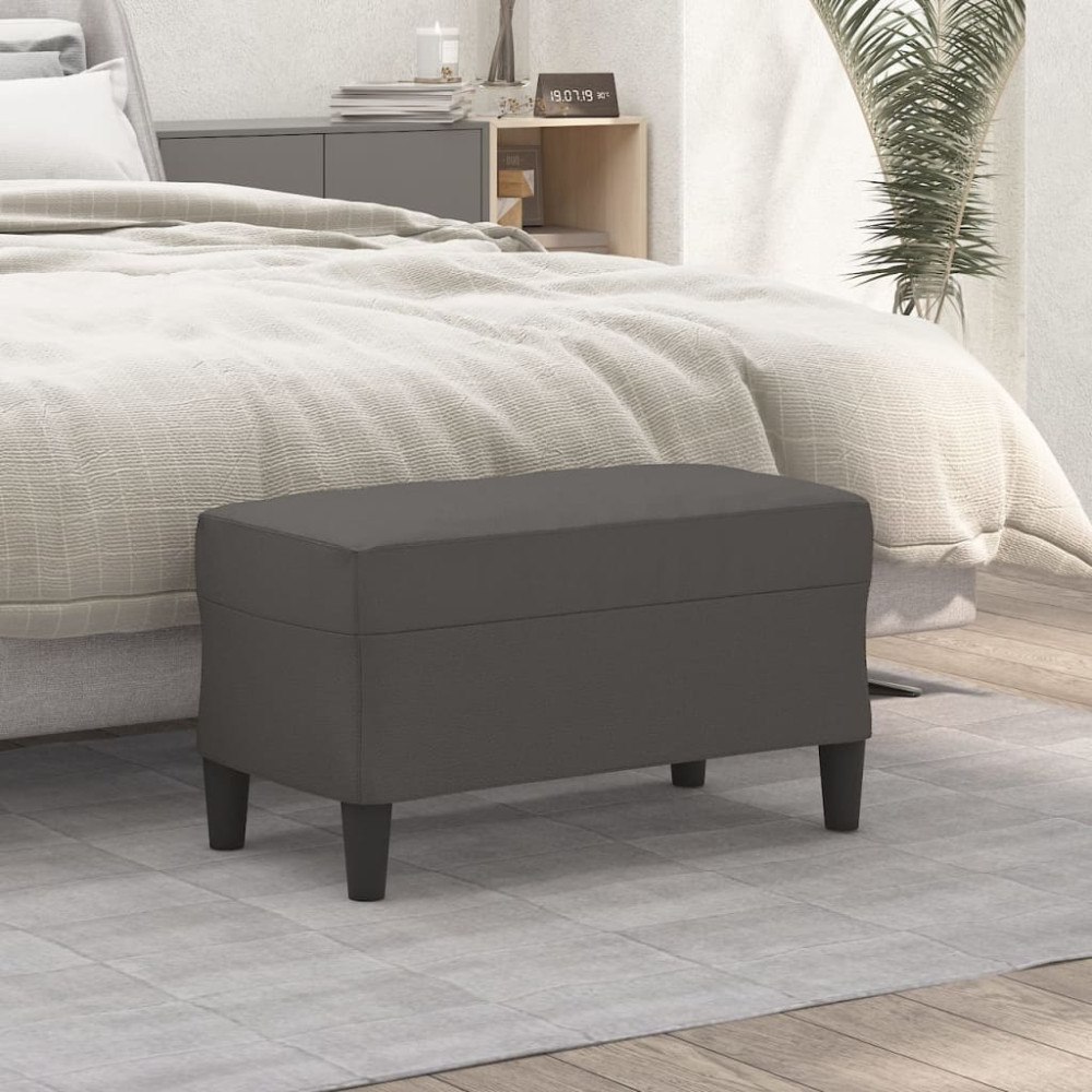 vidaXL Bänk grå 70x35x41 cm konstläder