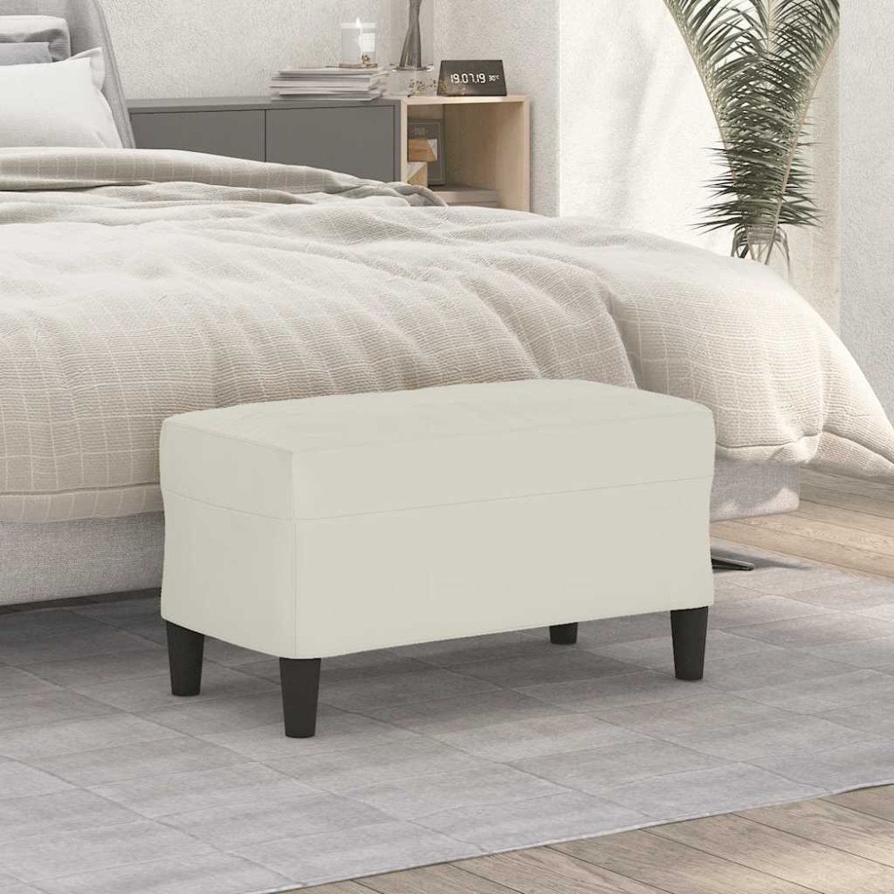 vidaXL Bänk gräddvit 70x35x41 cm sammet