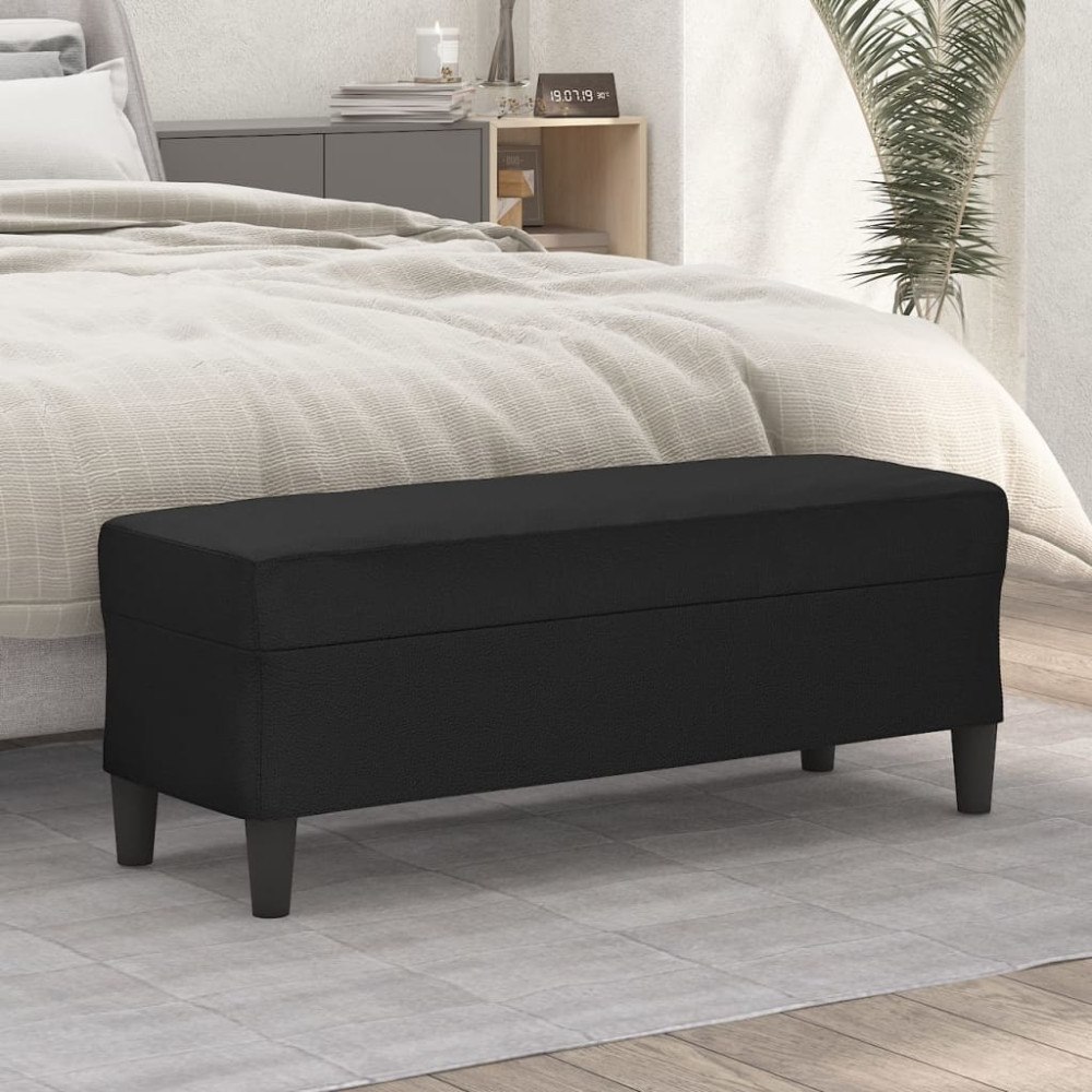 vidaXL Bänk svart 100x35x41 cm konstläder