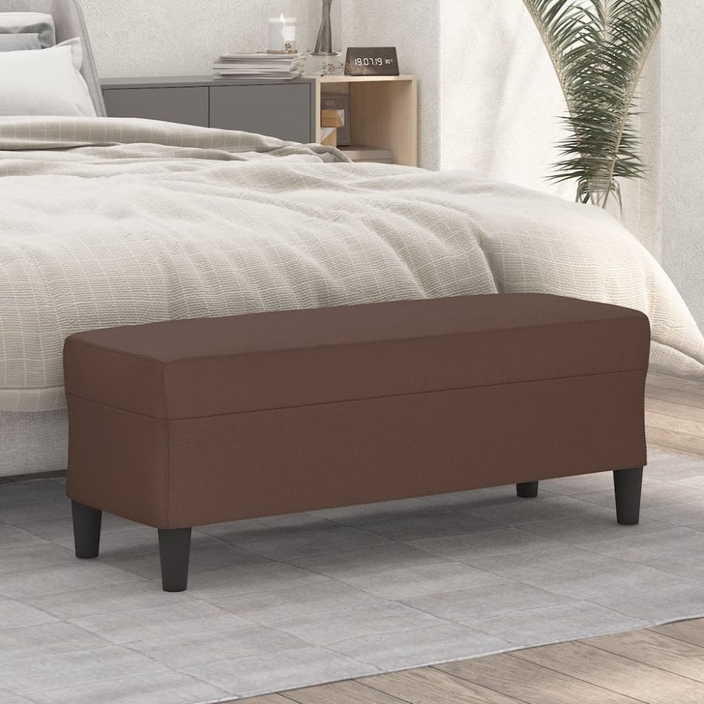vidaXL Bänk brun 100x35x41 cm konstläder