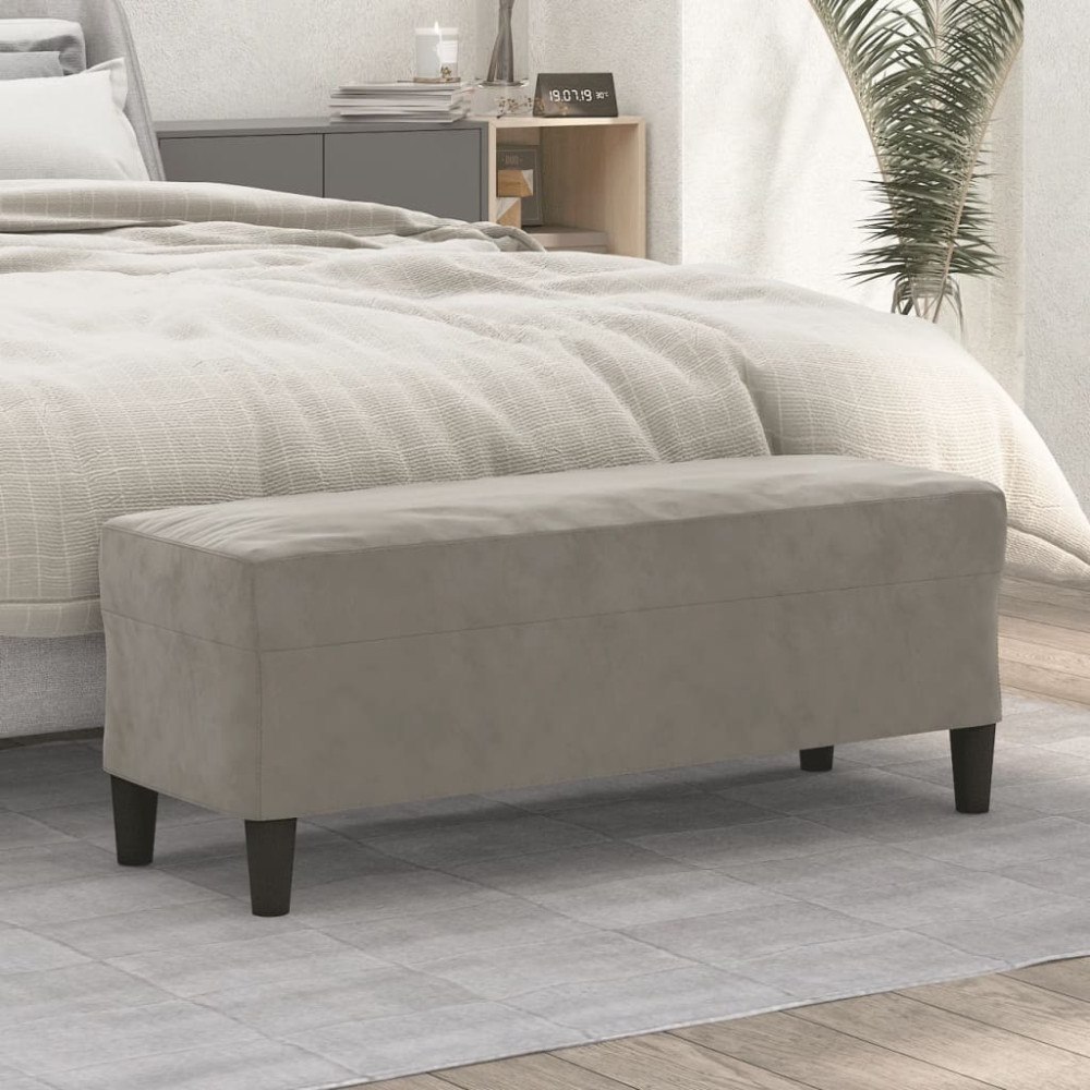 vidaXL Bänk ljusgrå 100x35x41 cm sammet
