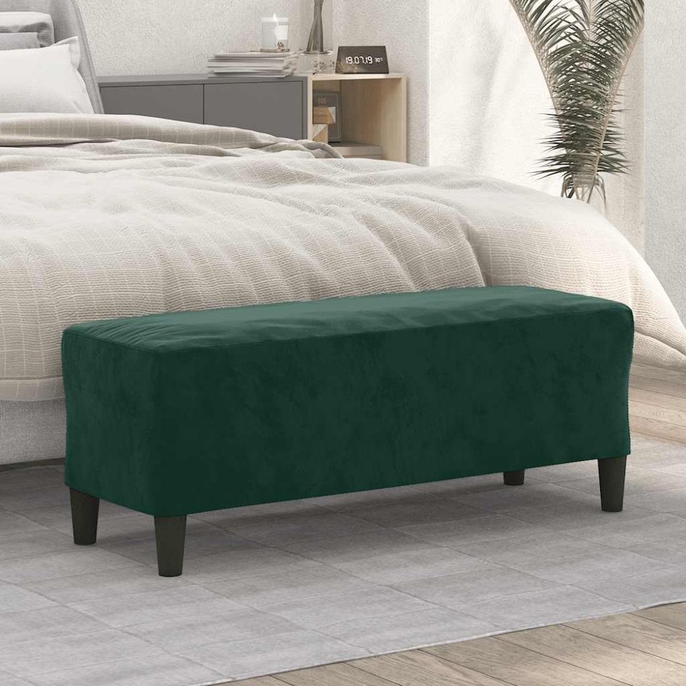 vidaXL Bänk mörkgrön 100x35x41 cm sammet