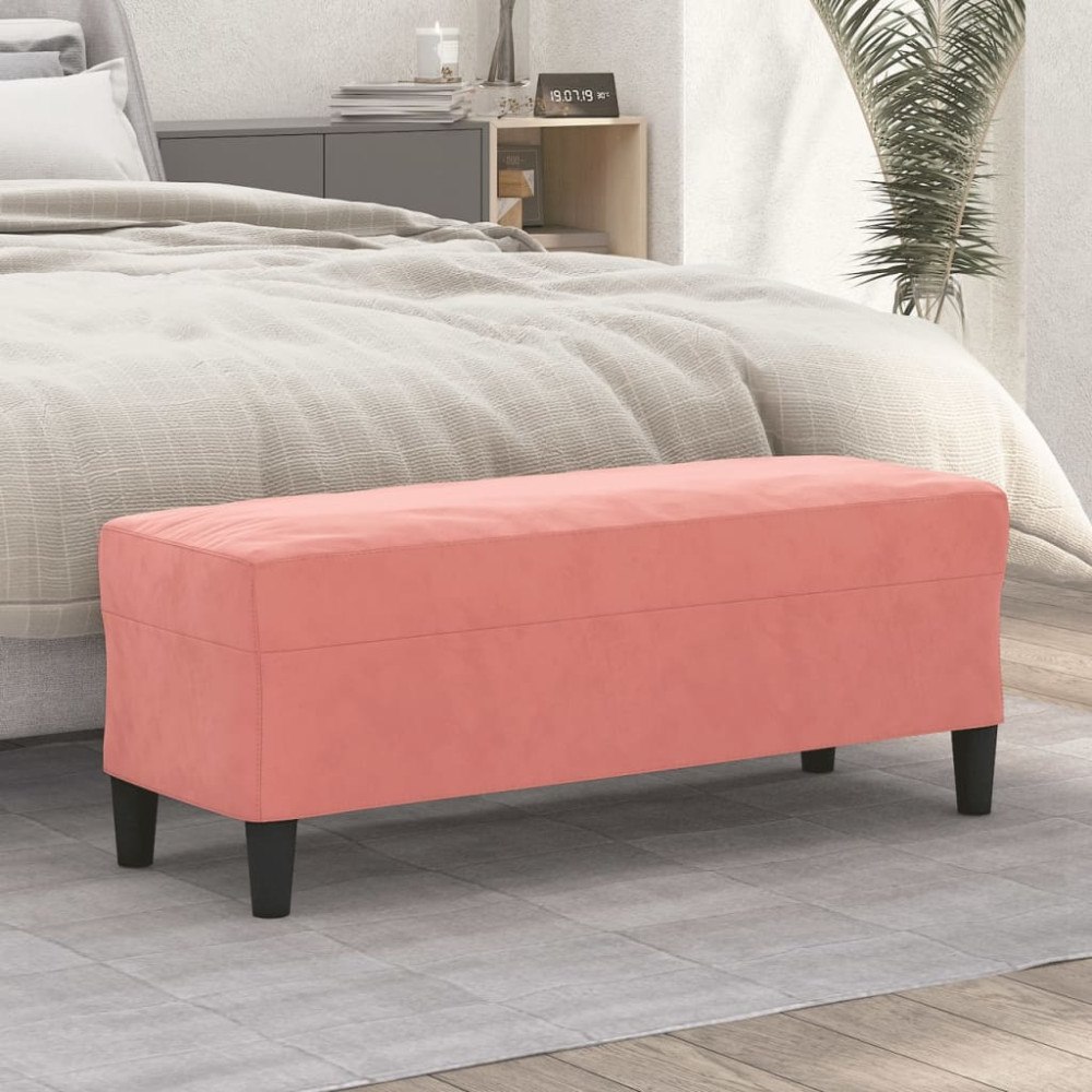 vidaXL Bänk rosa 100x35x41 cm sammet
