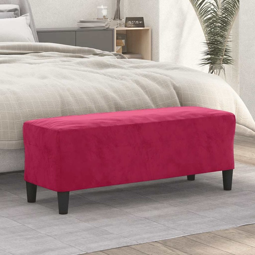 vidaXL Bänk vinröd 100x35x41 cm sammet