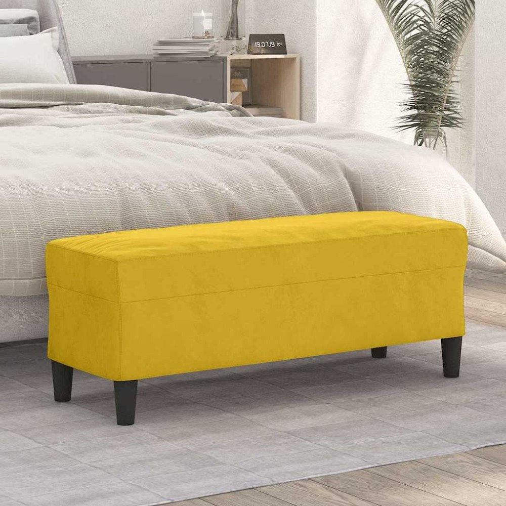 vidaXL Bänk gul 100x35x41 cm sammet