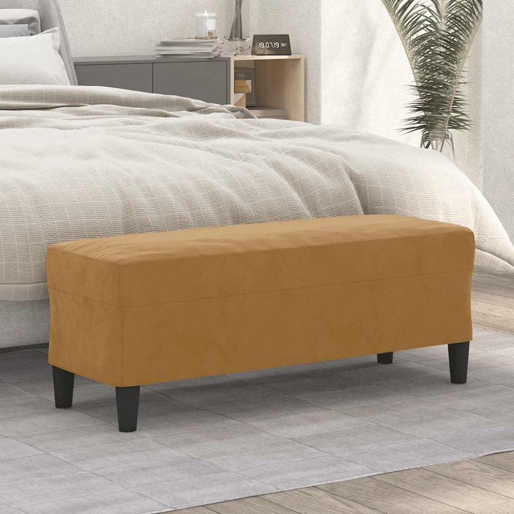 vidaXL Bänk brun 100x35x41 cm sammet