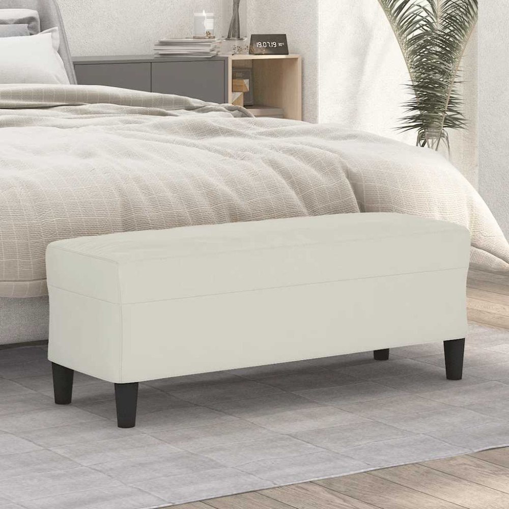 vidaXL Bänk gräddvit 100x35x41 cm sammet