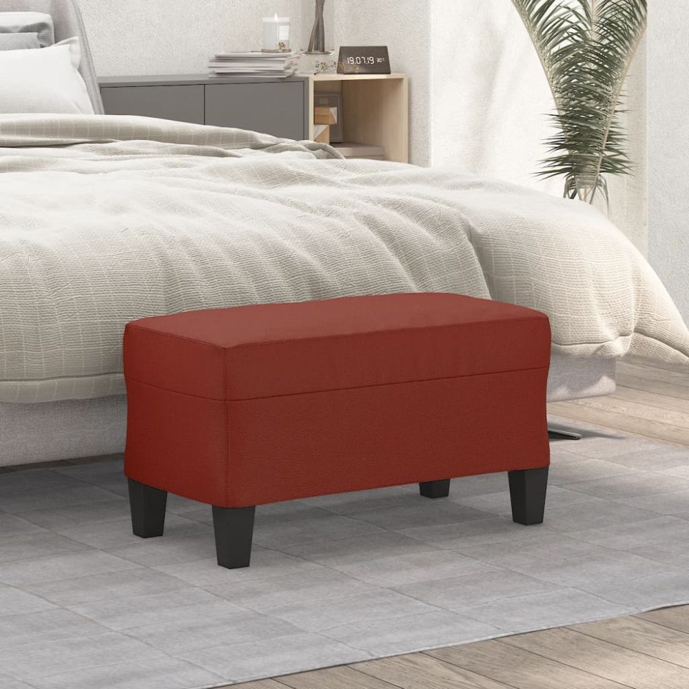 vidaXL Bänk vinröd 70x35x41 cm konstläder