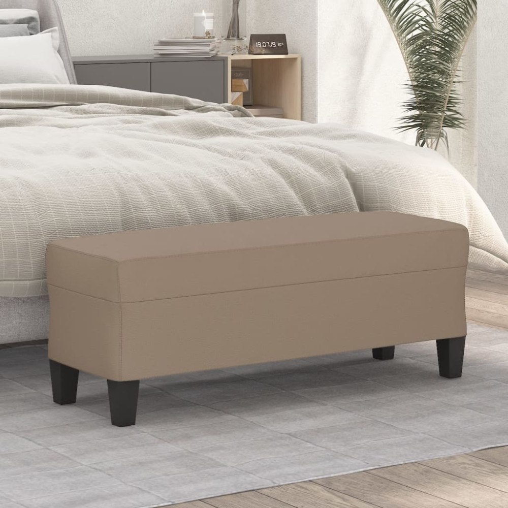 vidaXL Bänk cappuccino 100x35x41 cm konstläder