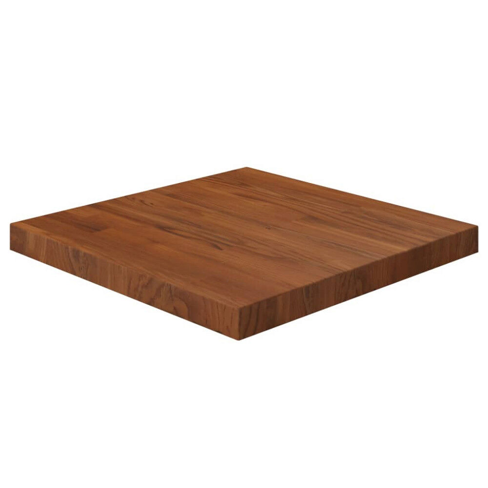 vidaXL Fyrkantig bordsskiva mörkbrun 50x50x4cm behandlad massiv ek