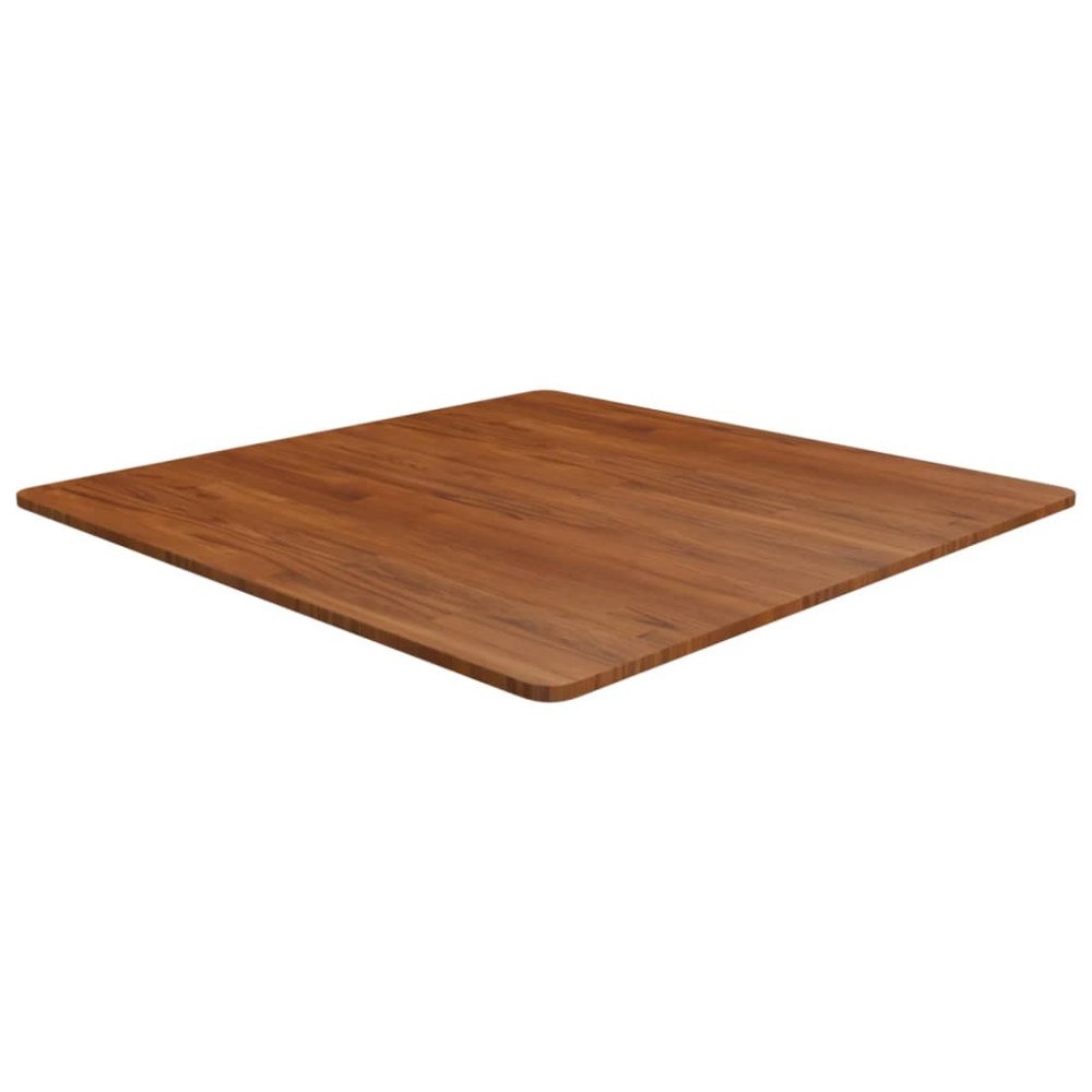 vidaXL Fyrkantig bordsskiva mörkbrun 90x90x1,5cm behandlad massiv ek