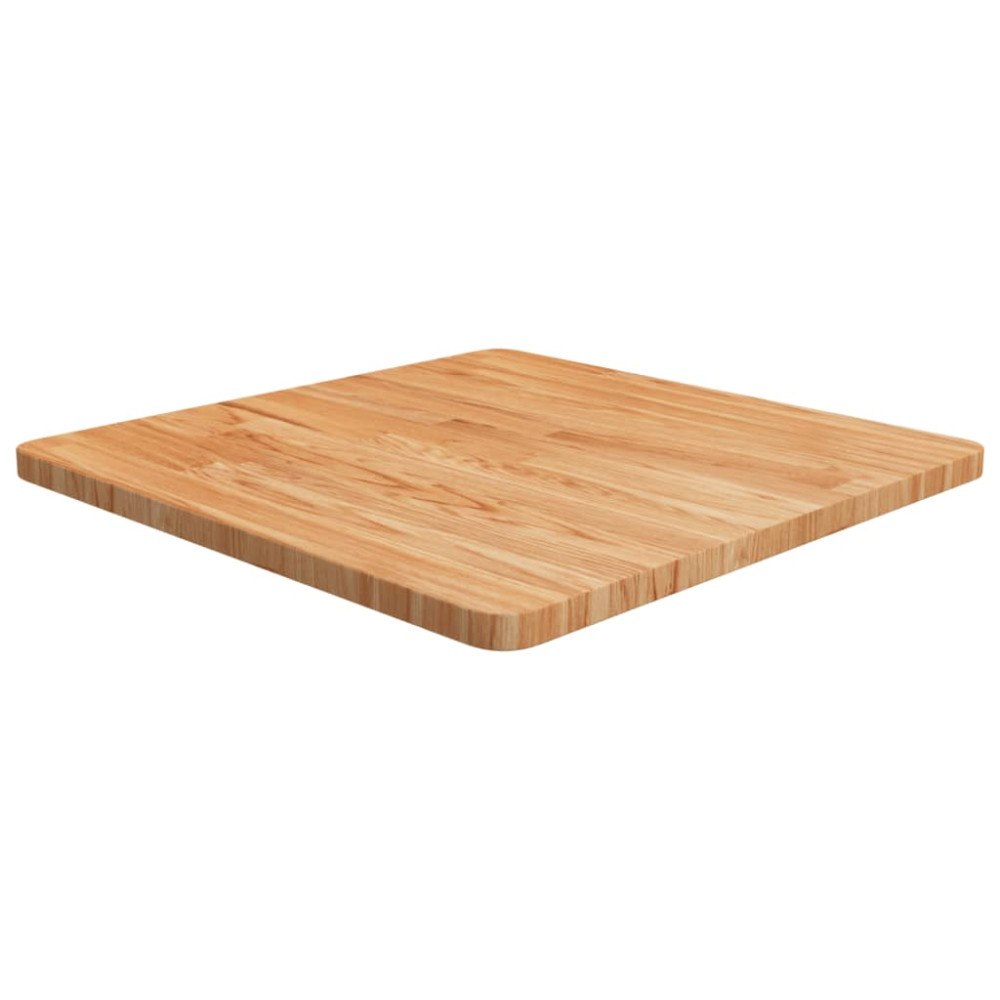 vidaXL Fyrkantig bordsskiva ljusbrun 60x60x2,5cm behandlad massiv ek