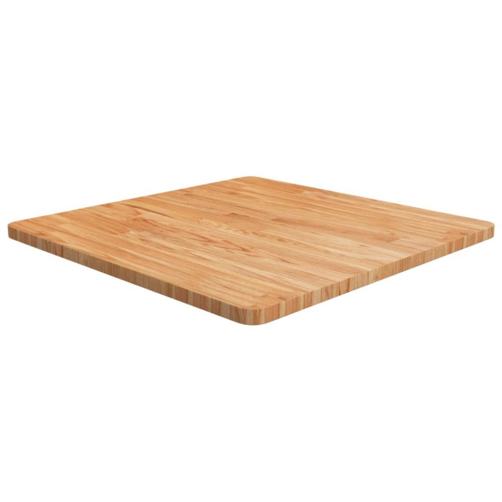vidaXL Fyrkantig bordsskiva ljusbrun 70x70x2,5cm behandlad massiv ek