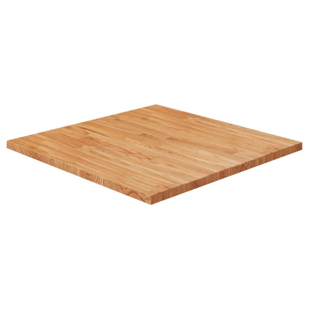 vidaXL Fyrkantig bordsskiva ljusbrun 70x70x2,5cm behandlad massiv ek