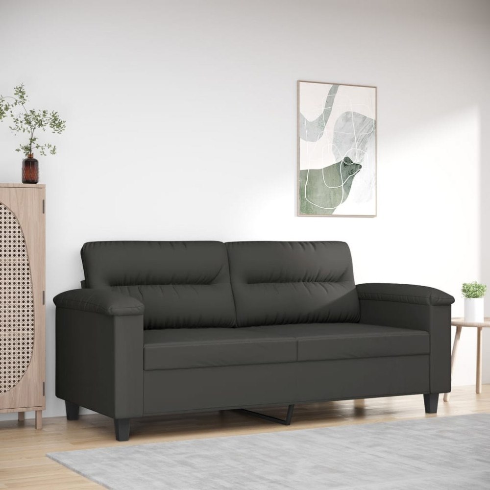 vidaXL 2-sitssoffa mörkgrå 140 cm mikrofibertyg
