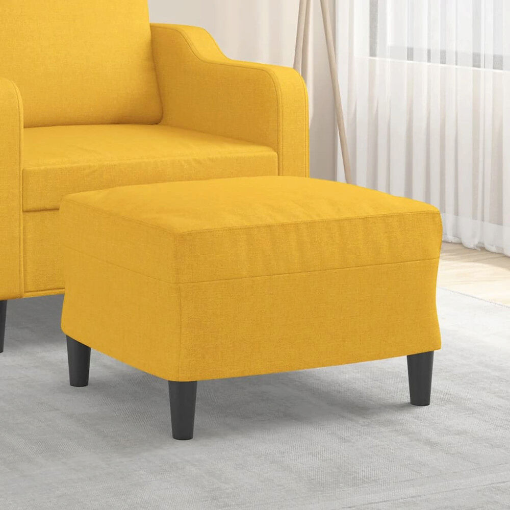 vidaXL Fotpall ljusgul 60x50x41 cm tyg