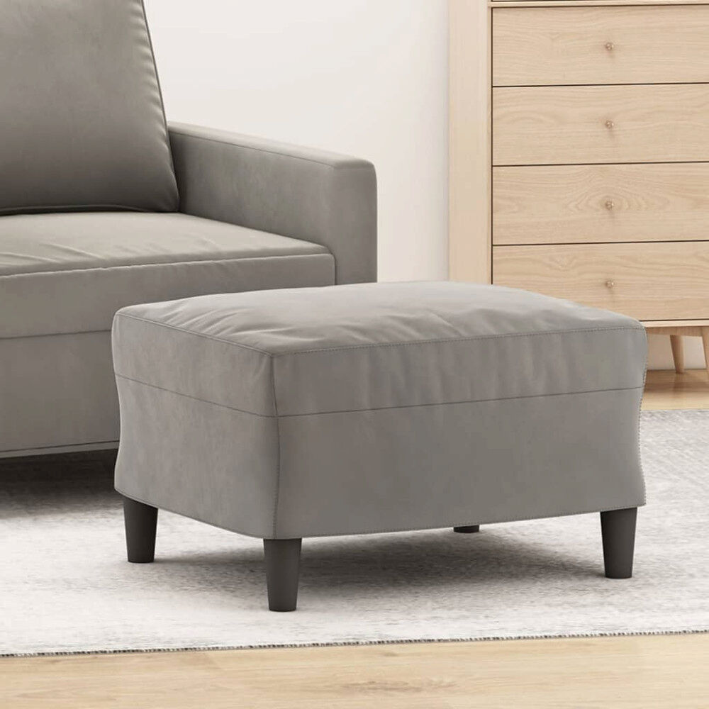 vidaXL Fotpall ljusgrå 60x50x41 cm sammet