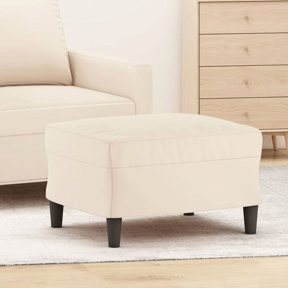 vidaXL Fotpall gräddvit 60x50x41 cm sammet