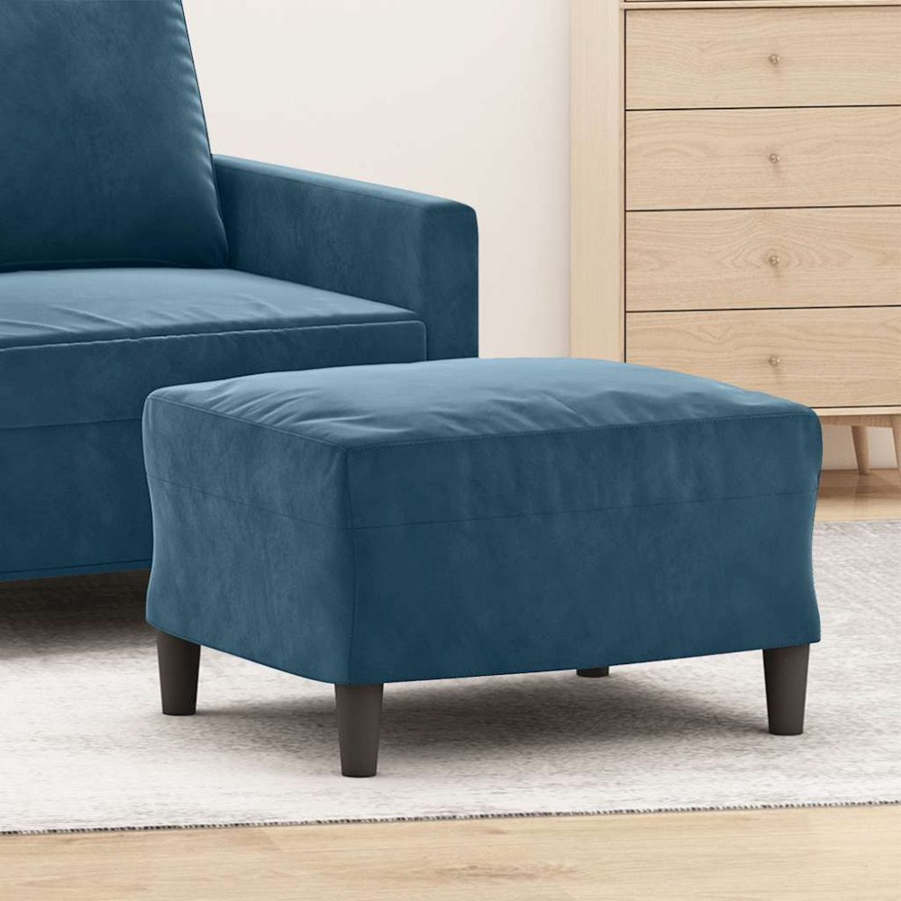 vidaXL Fotpall blå 60x50x41 cm sammet