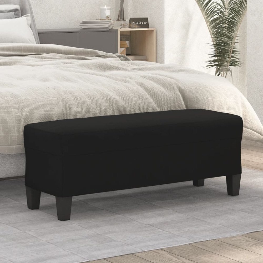 vidaXL Bänk Svart 100x35x41 cm mikrofibertyg