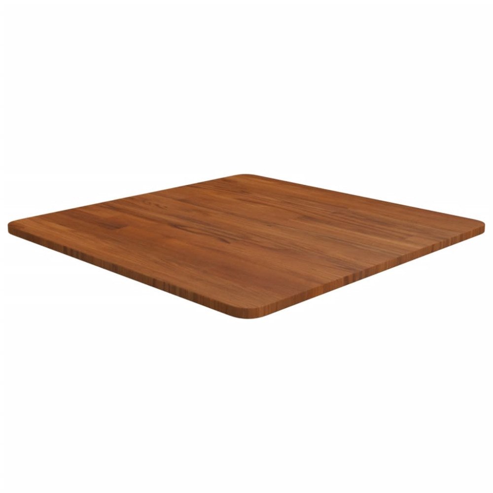 vidaXL Fyrkantig bordsskiva mörkbrun 60x60x1,5cm behandlad massiv ek