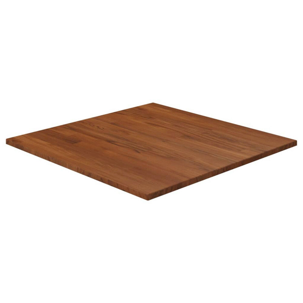 vidaXL Fyrkantig bordsskiva mörkbrun 60x60x1,5cm behandlad massiv ek