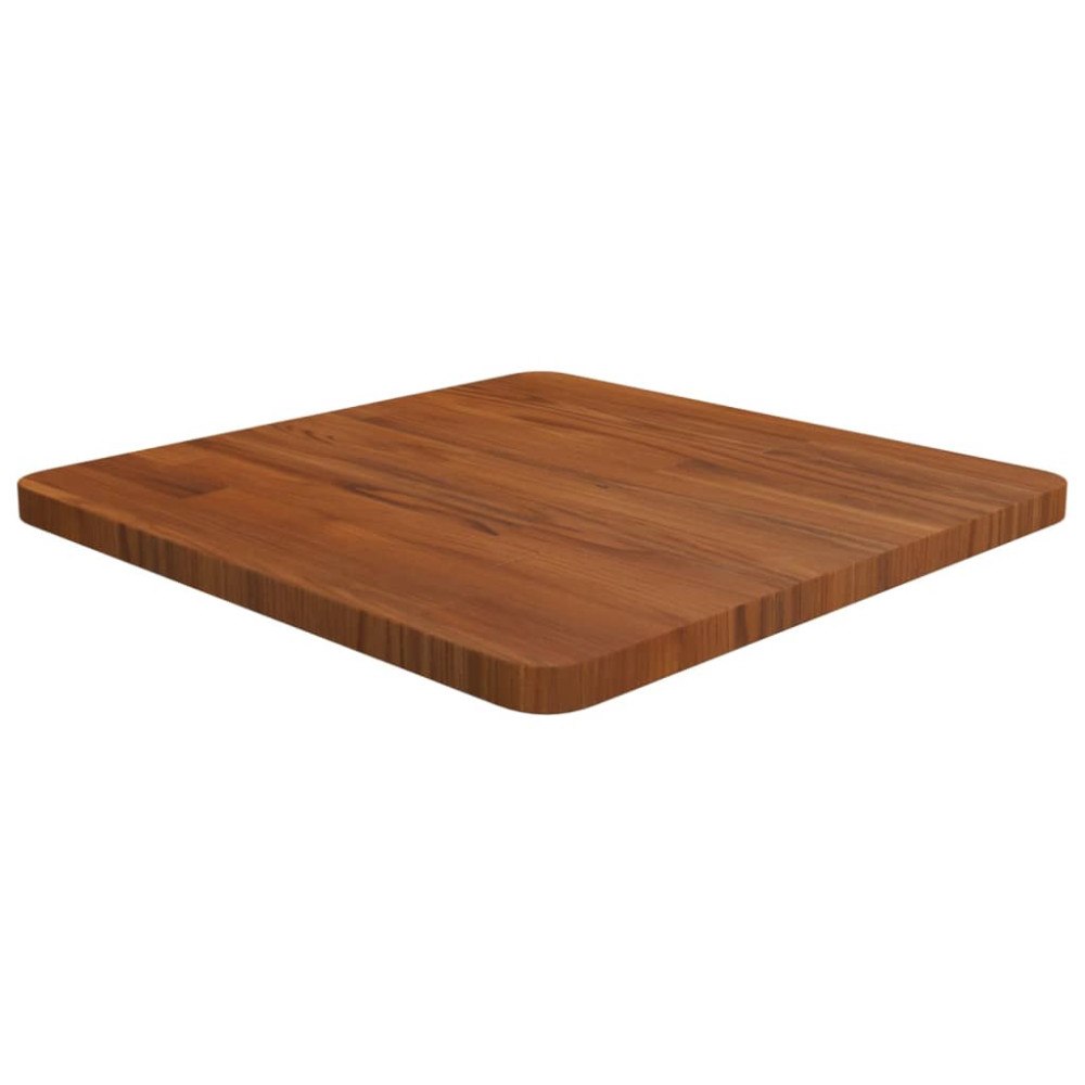 vidaXL Fyrkantig bordsskiva mörkbrun 50x50x2,5cm behandlad massiv ek