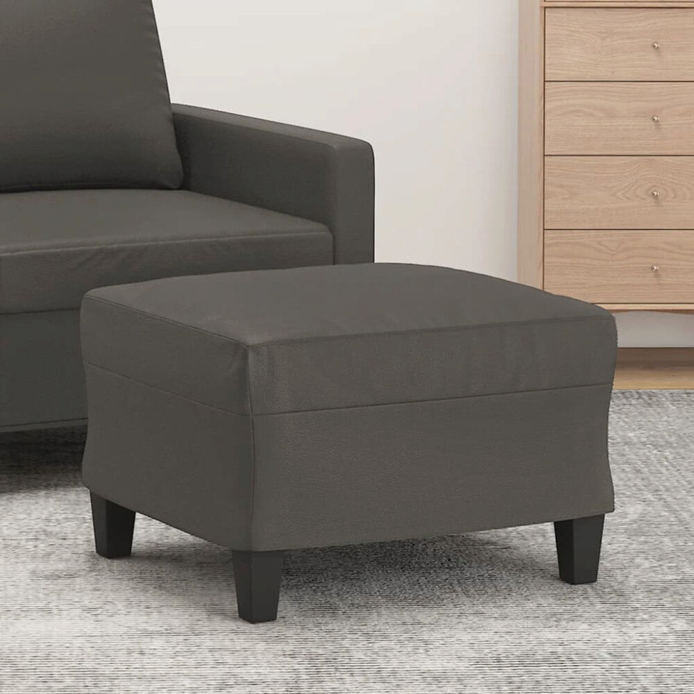 vidaXL Fotpall grå 60x50x41 cm konstläder