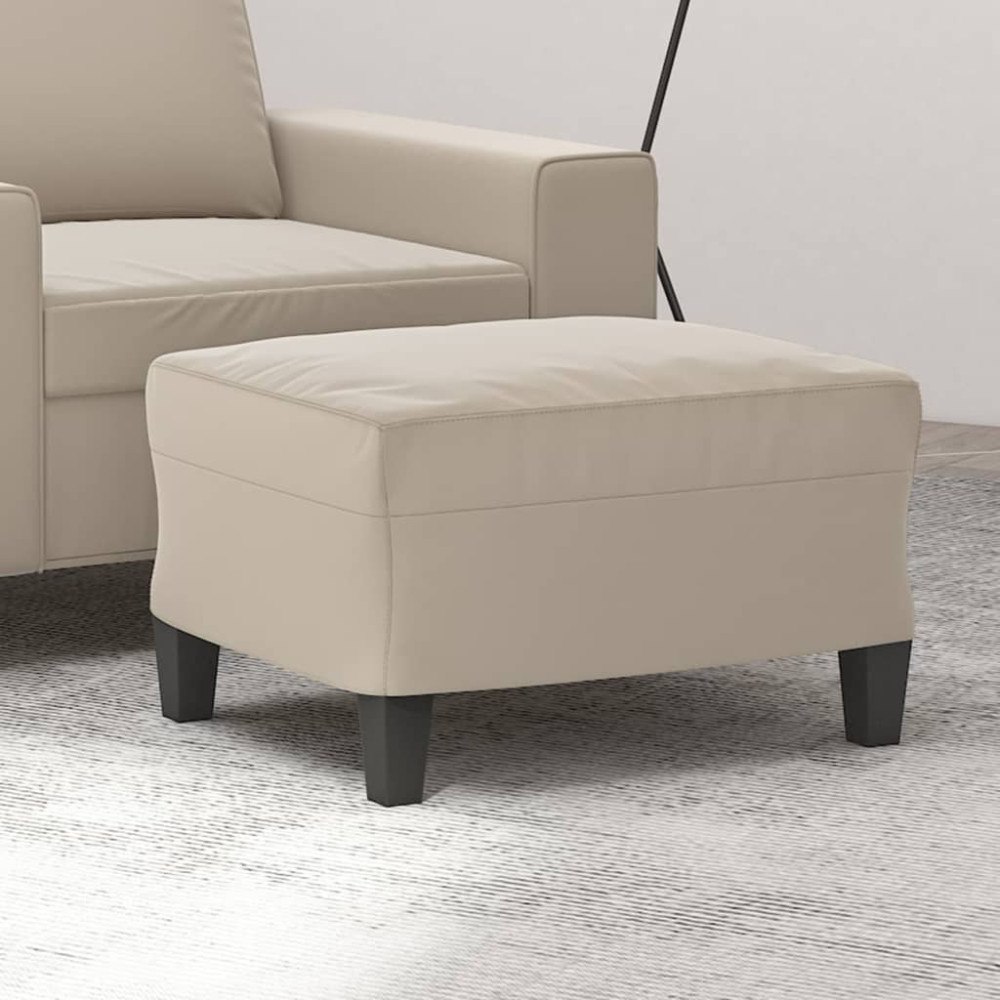vidaXL Fotpall Gräddvit 60x50x41 cm mikrofibertyg