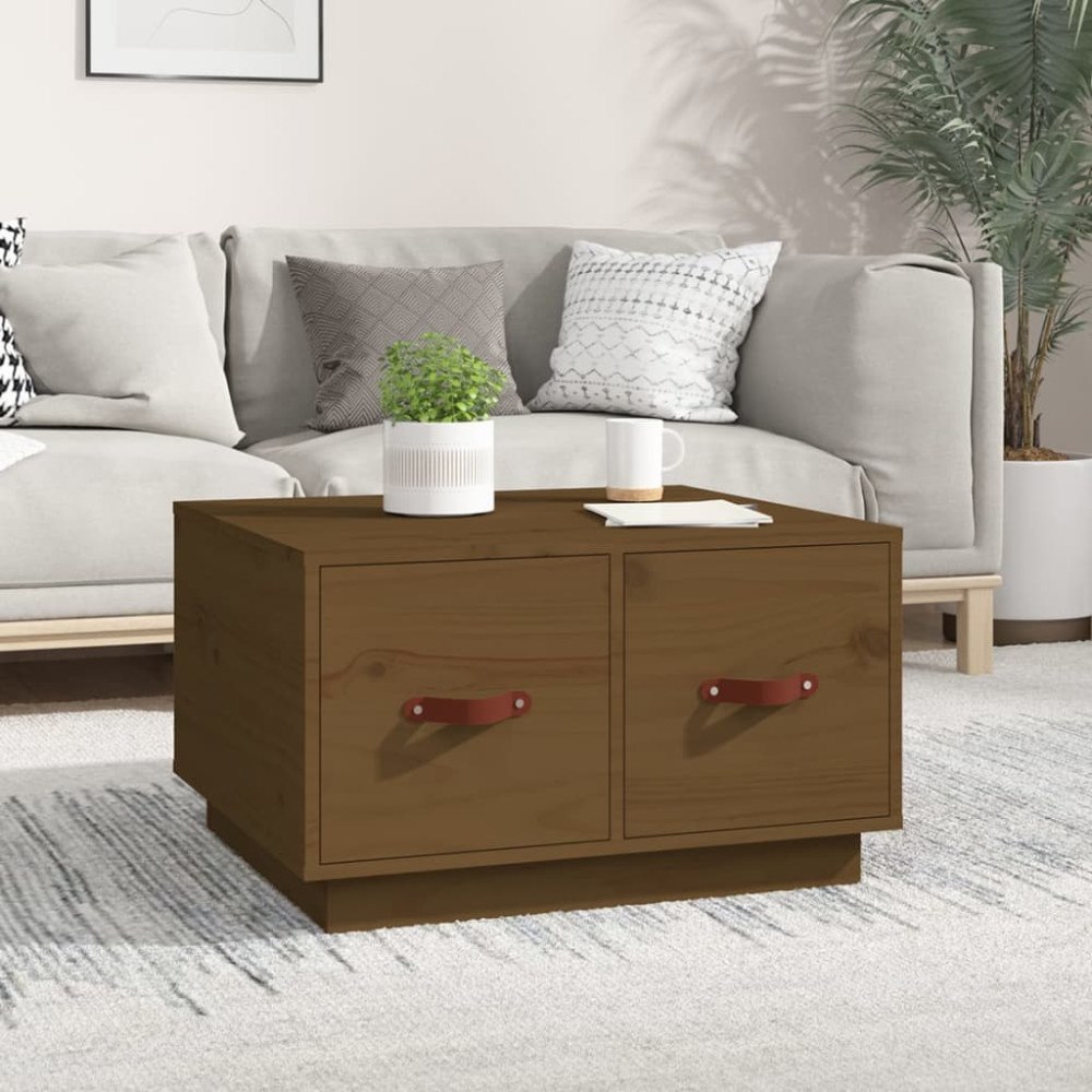 vidaXL Soffbord honungsbrun 60x53x35 cm massiv furu