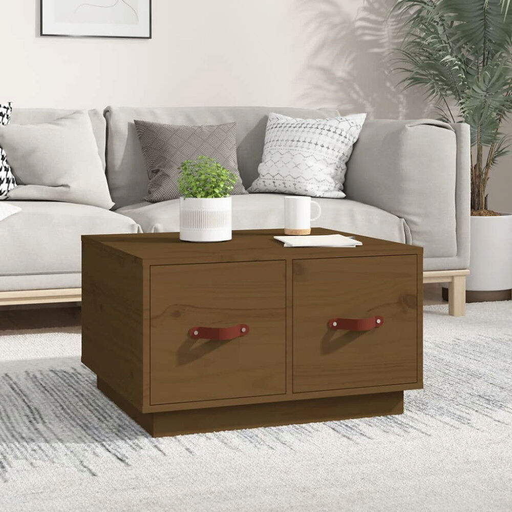 vidaXL Soffbord honungsbrun 60x53x35 cm massiv furu