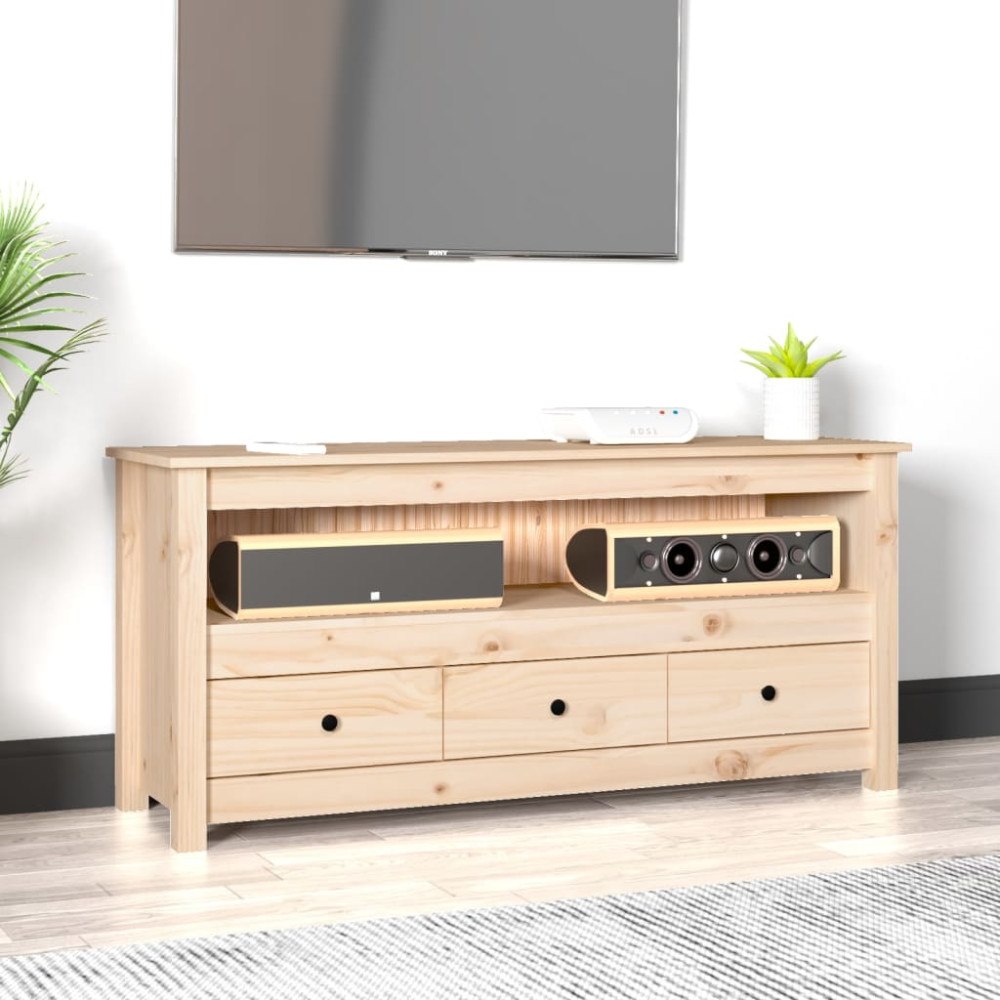 vidaXL Tv-bänk 114x35x52 cm massiv furu
