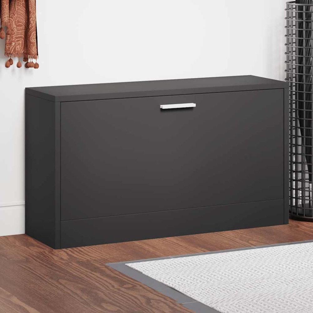 vidaXL Skobänk svart 80x24x45 cm konstruerat trä