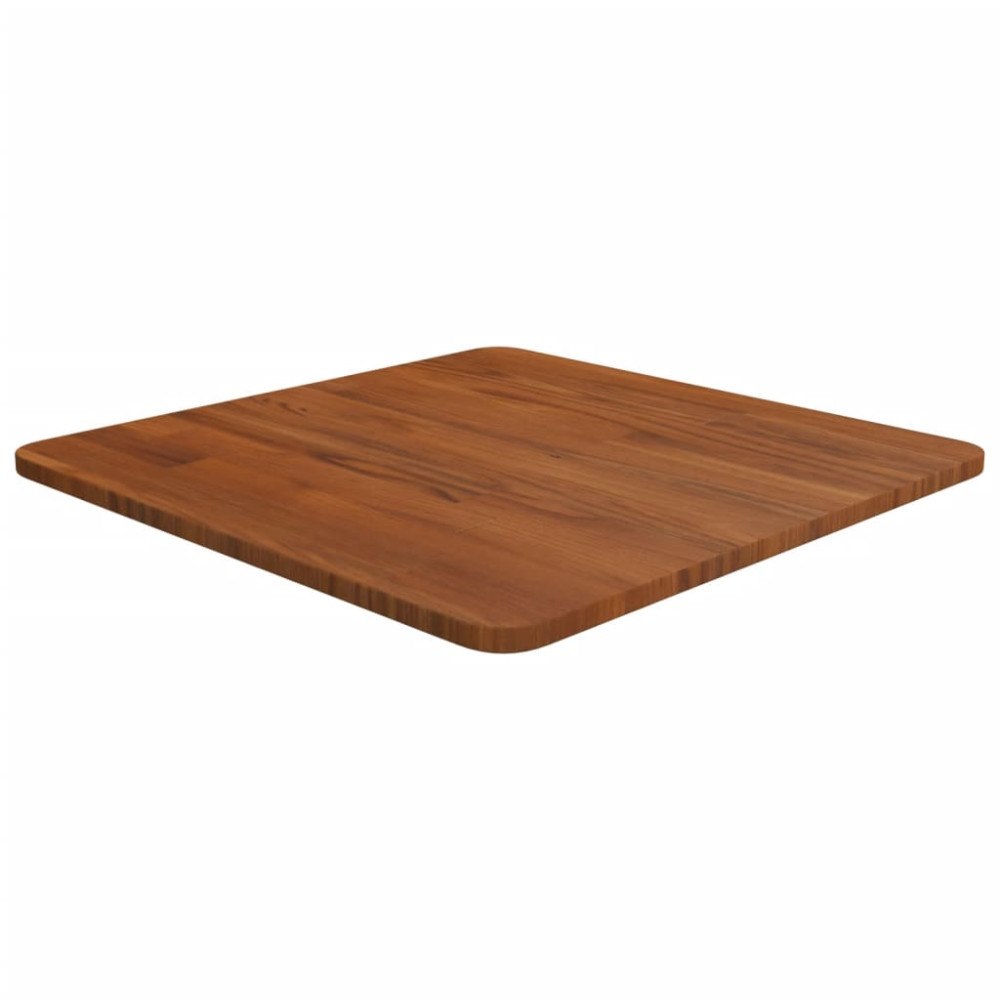 vidaXL Fyrkantig bordsskiva mörkbrun 50x50x1,5cm behandlad massiv ek