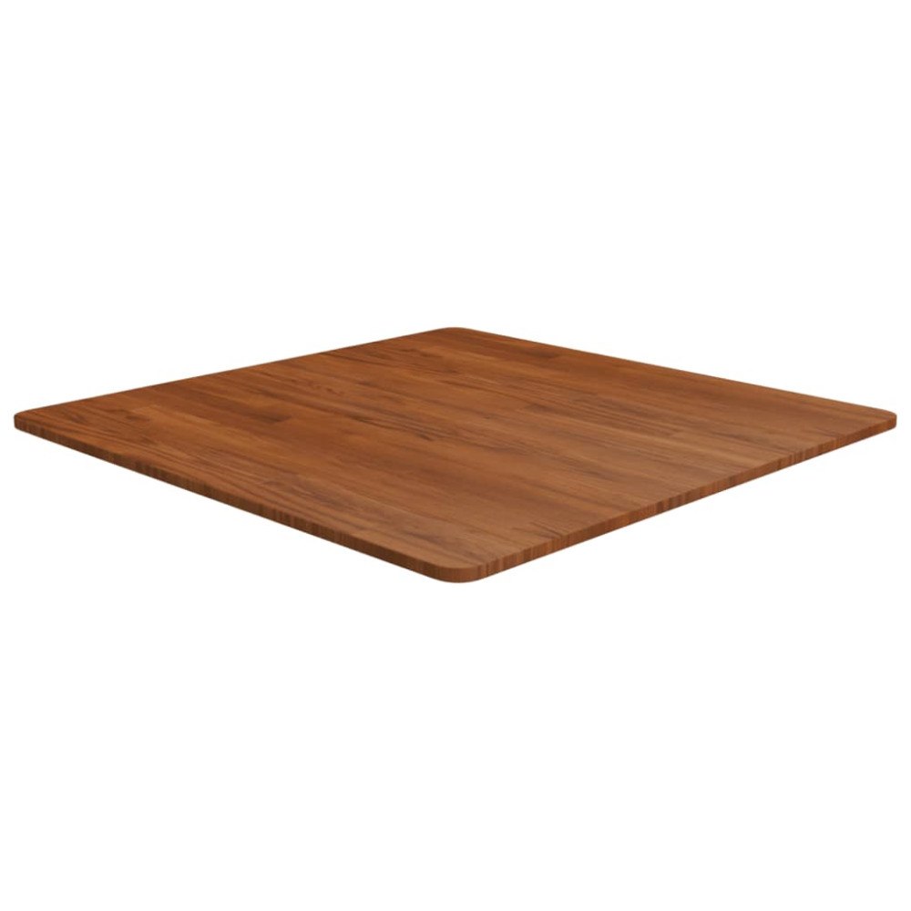 vidaXL Fyrkantig bordsskiva mörkbrun 80x80x1,5cm behandlad massiv ek