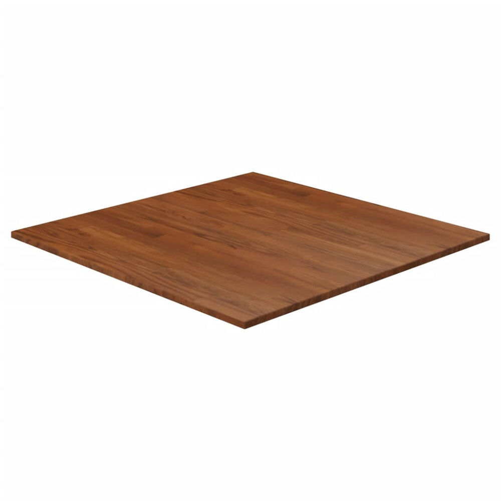 vidaXL Fyrkantig bordsskiva mörkbrun 80x80x1,5cm behandlad massiv ek