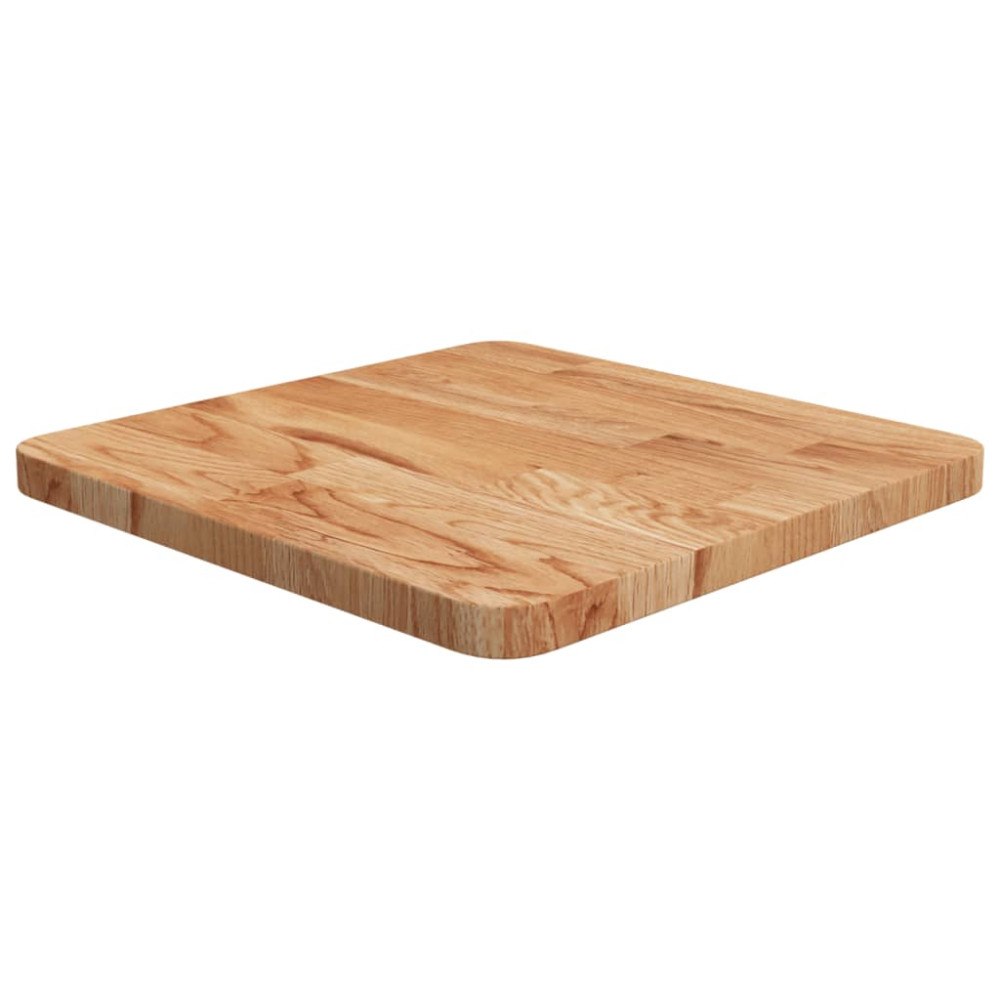 vidaXL Fyrkantig bordsskiva ljusbrun 40x40x2,5cm behandlad massiv ek