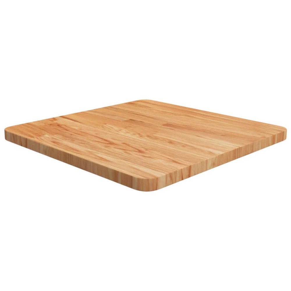 vidaXL Fyrkantig bordsskiva ljusbrun 50x50x2,5cm behandlad massiv ek