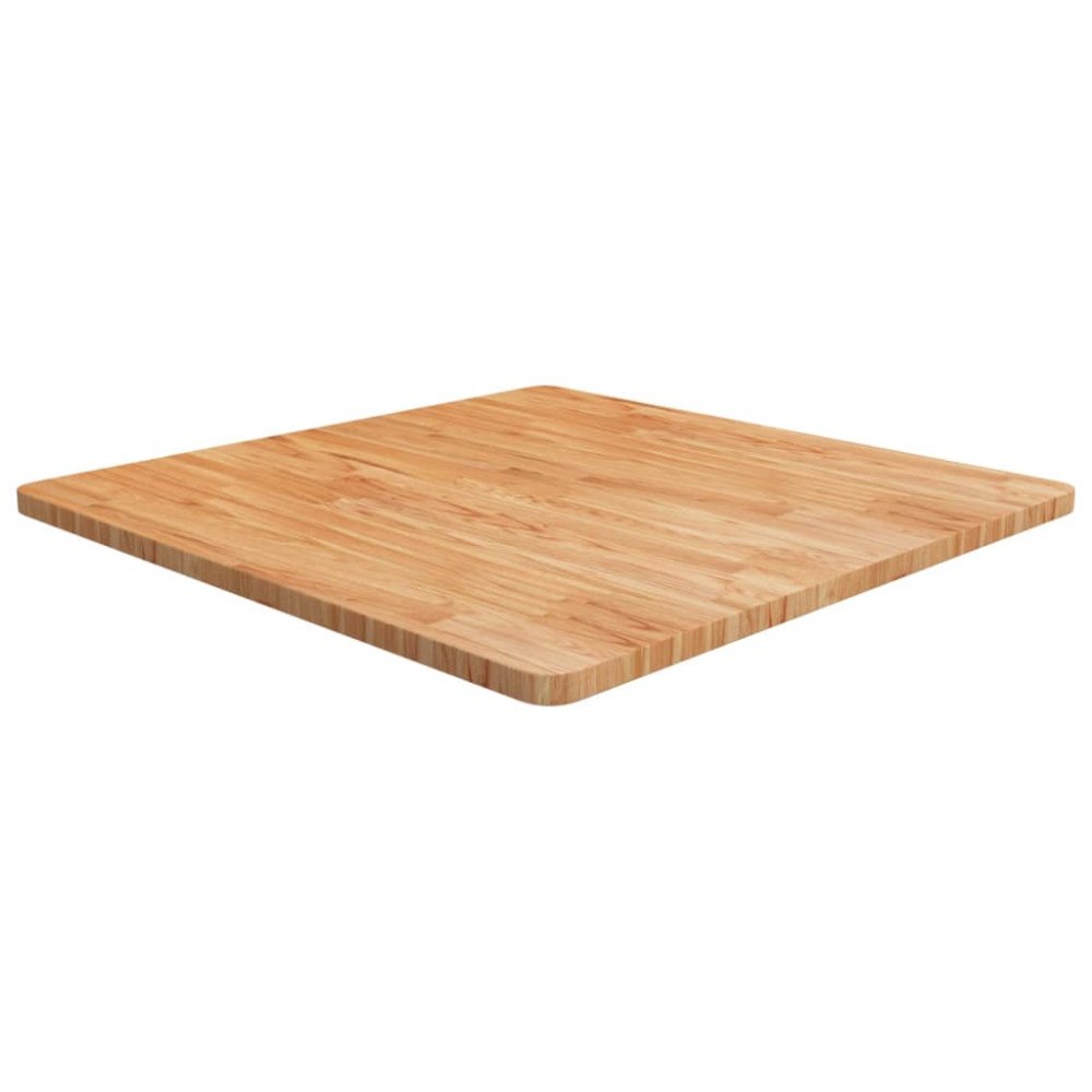 vidaXL Fyrkantig bordsskiva ljusbrun 80x80x2,5cm behandlad massiv ek