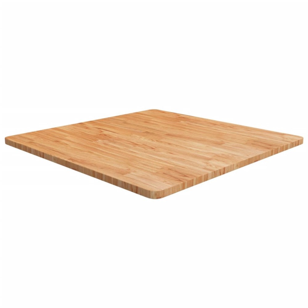 vidaXL Fyrkantig bordsskiva ljusbrun 90x90x2,5cm behandlad massiv ek