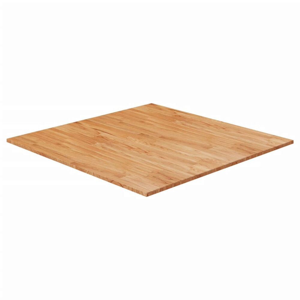 vidaXL Fyrkantig bordsskiva ljusbrun 90x90x2,5cm behandlad massiv ek