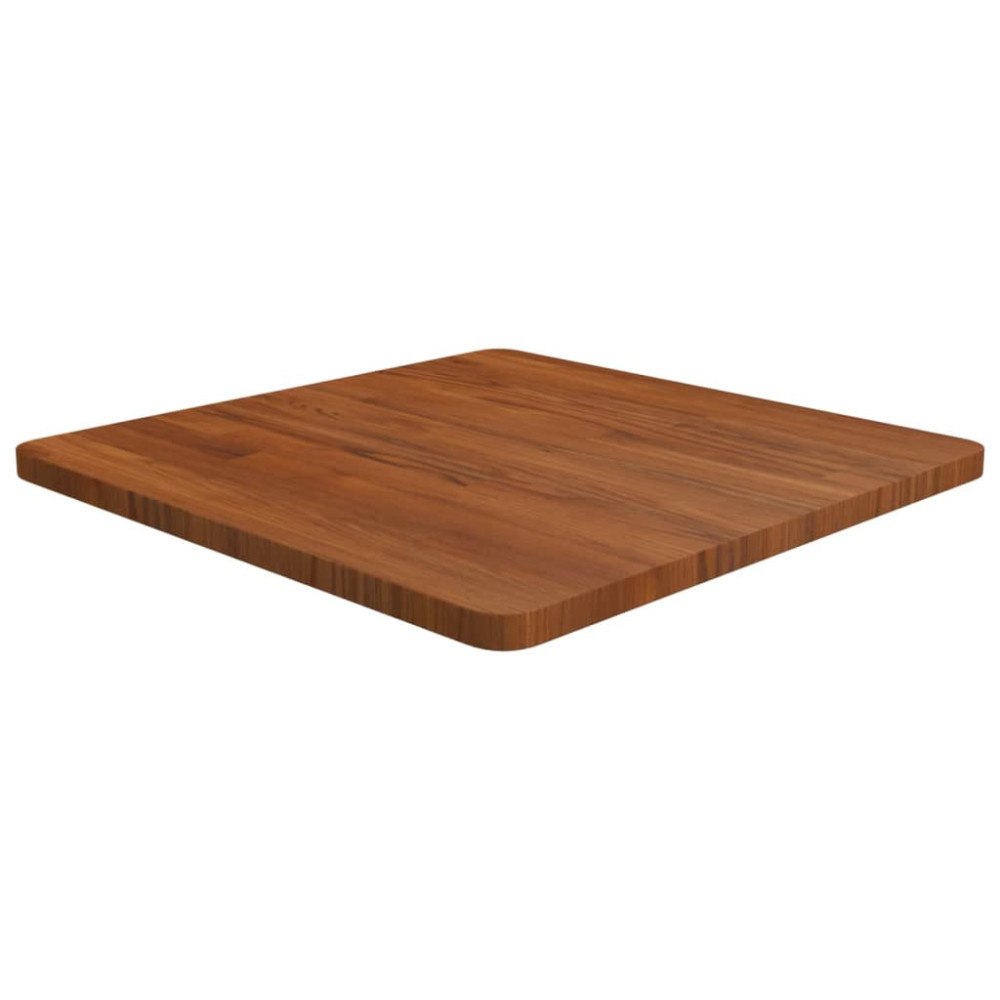 vidaXL Fyrkantig bordsskiva mörkbrun 60x60x2,5cm behandlad massiv ek