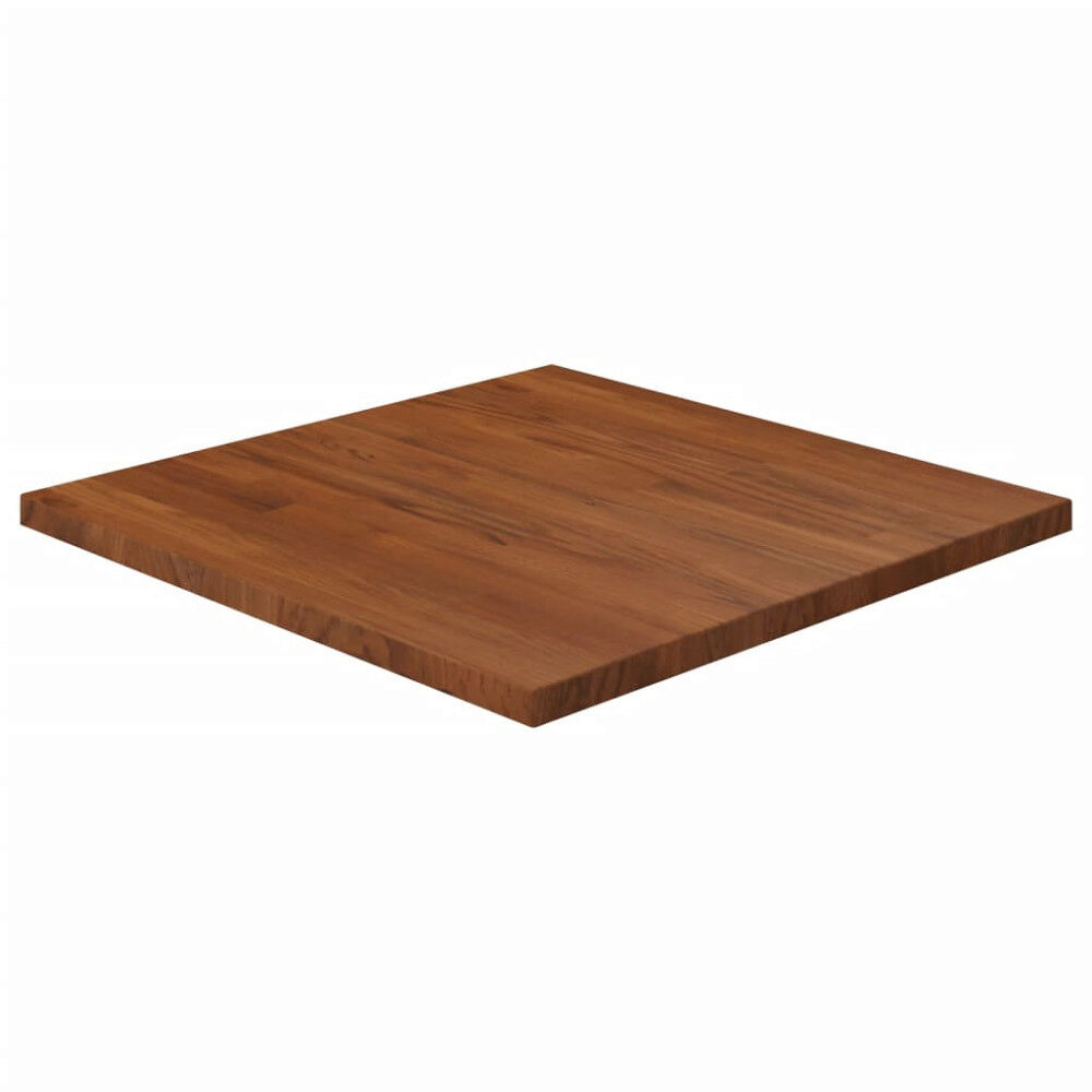 vidaXL Fyrkantig bordsskiva mörkbrun 60x60x2,5cm behandlad massiv ek
