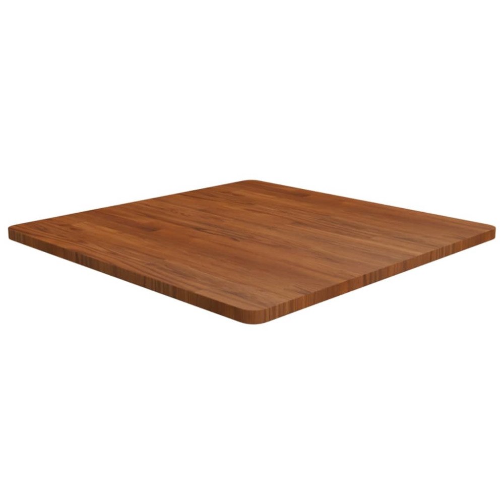 vidaXL Fyrkantig bordsskiva mörkbrun 80x80x2,5cm behandlad massiv ek