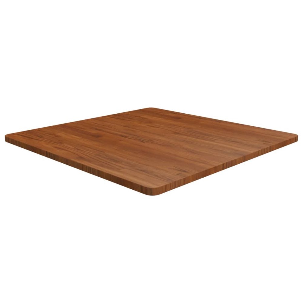 vidaXL Fyrkantig bordsskiva mörkbrun 90x90x2,5cm behandlad massiv ek