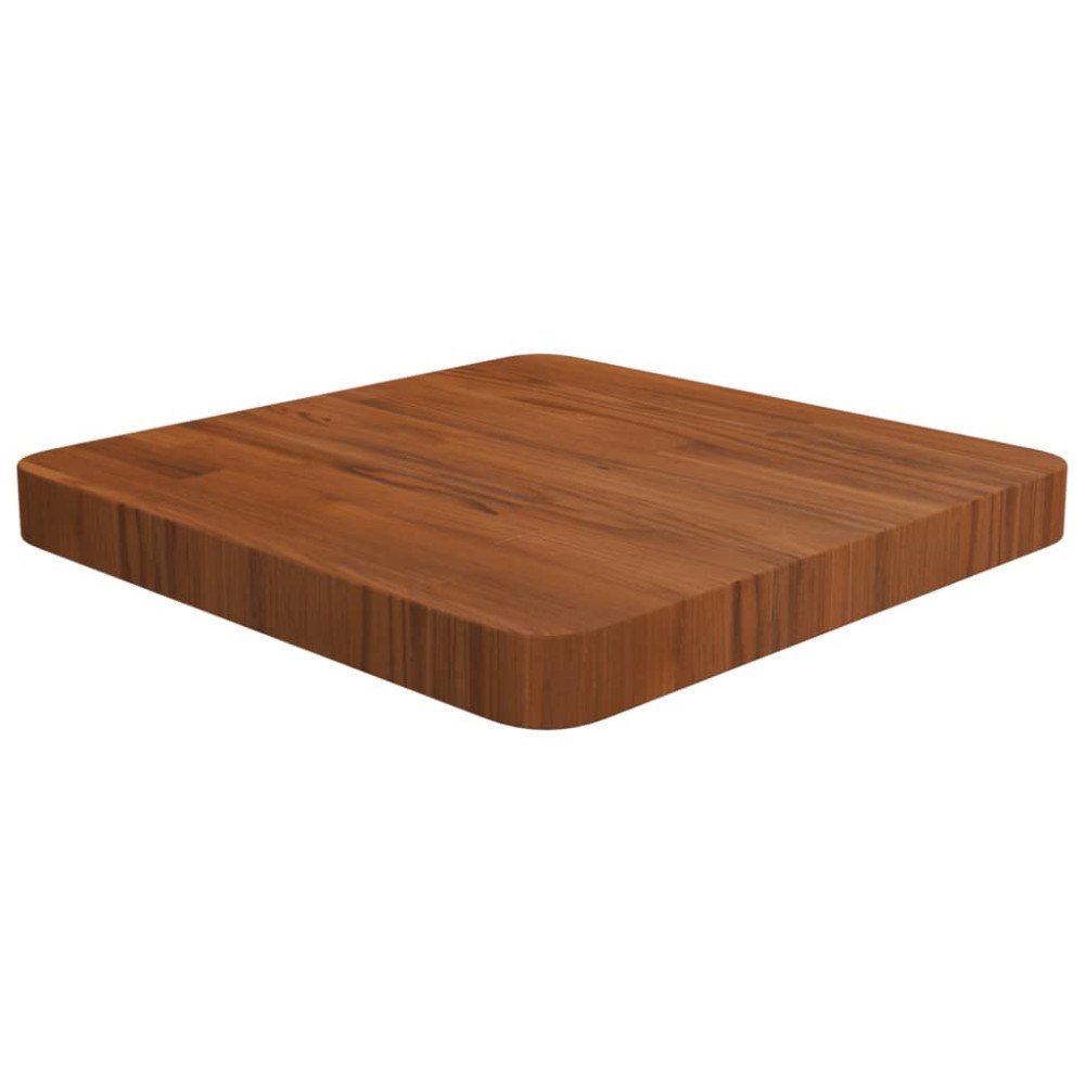 vidaXL Fyrkantig bordsskiva mörkbrun 40x40x4cm behandlad massiv ek