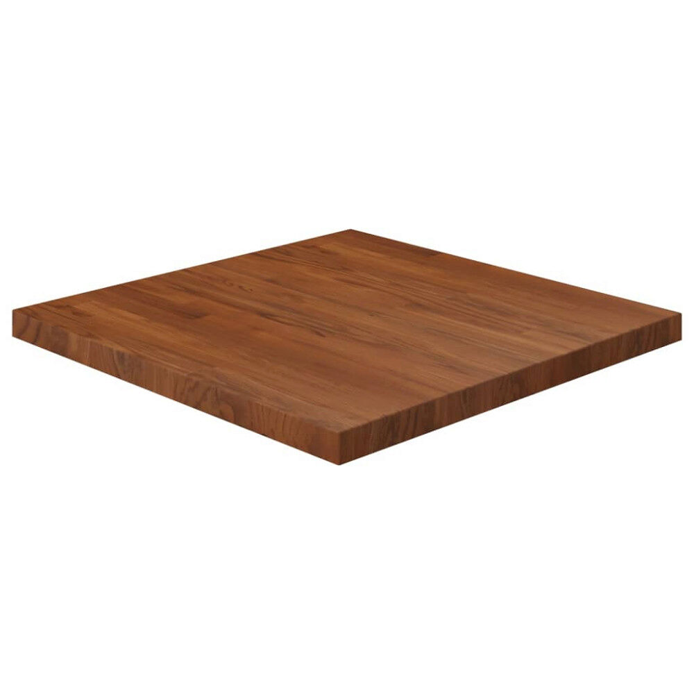 vidaXL Fyrkantig bordsskiva mörkbrun 70x70x4cm behandlad massiv ek