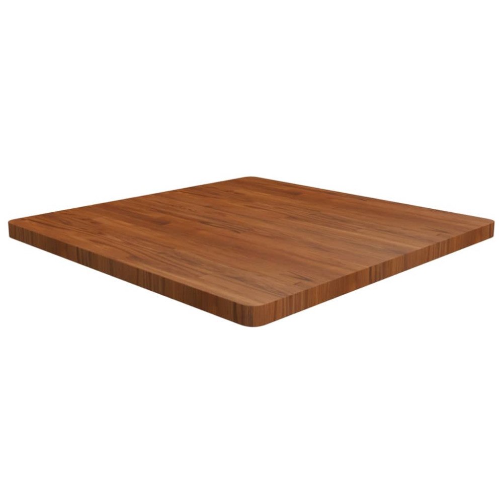 vidaXL Fyrkantig bordsskiva mörkbrun 90x90x4cm behandlad massiv ek